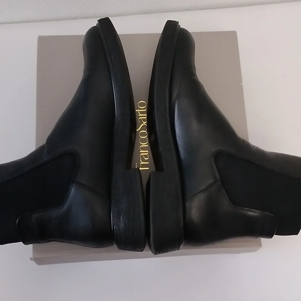 Franco Sarto Size 10 Black Leather Brood Chelsea Boots - Picture 5 of 11